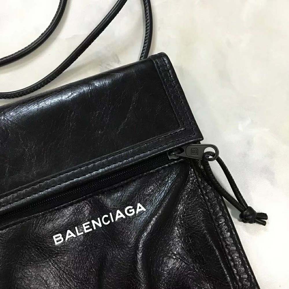 Balenciaga Men Explorer Pouch Strap in Leather-Black - image 6