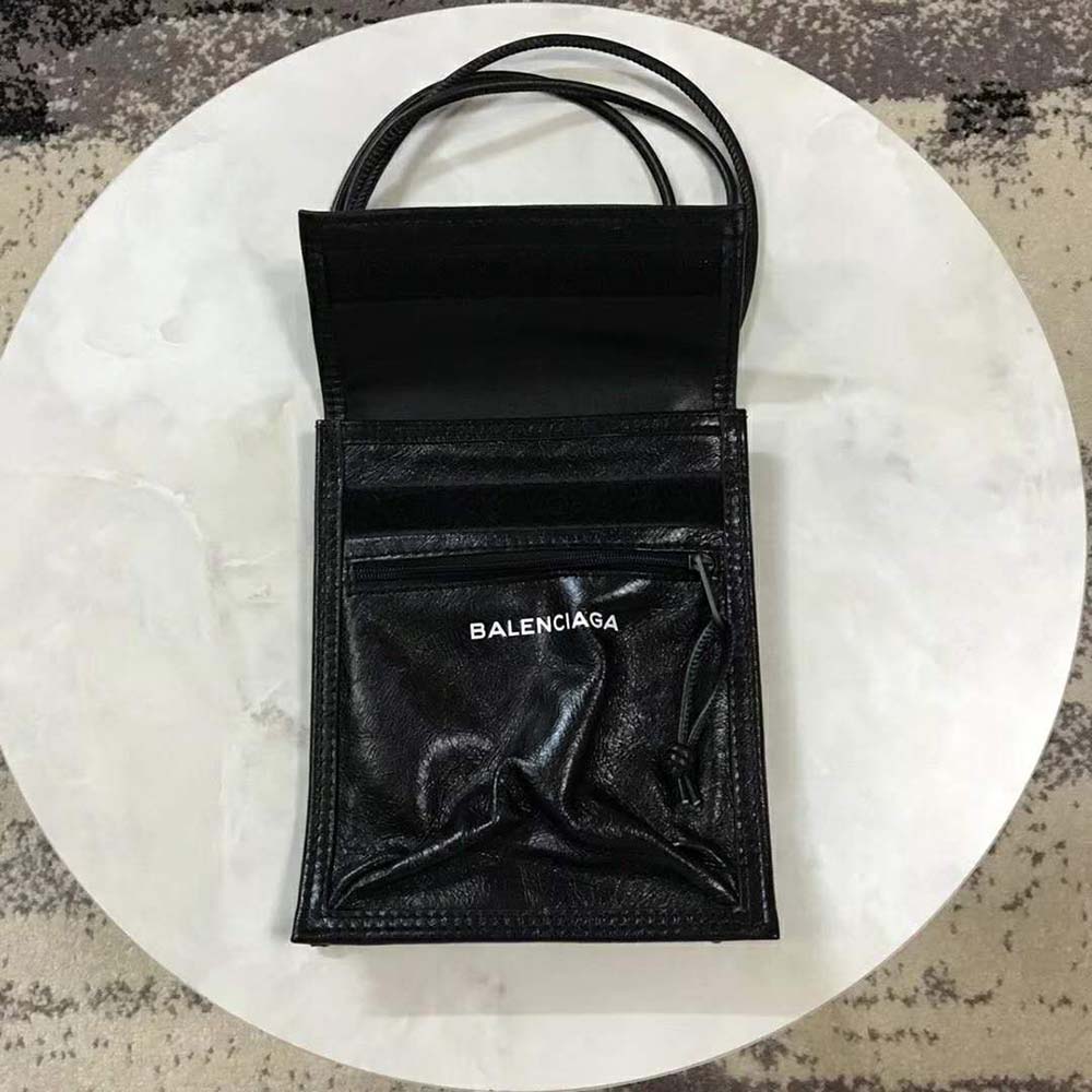 Balenciaga Men Explorer Pouch Strap in Leather-Black - image 4