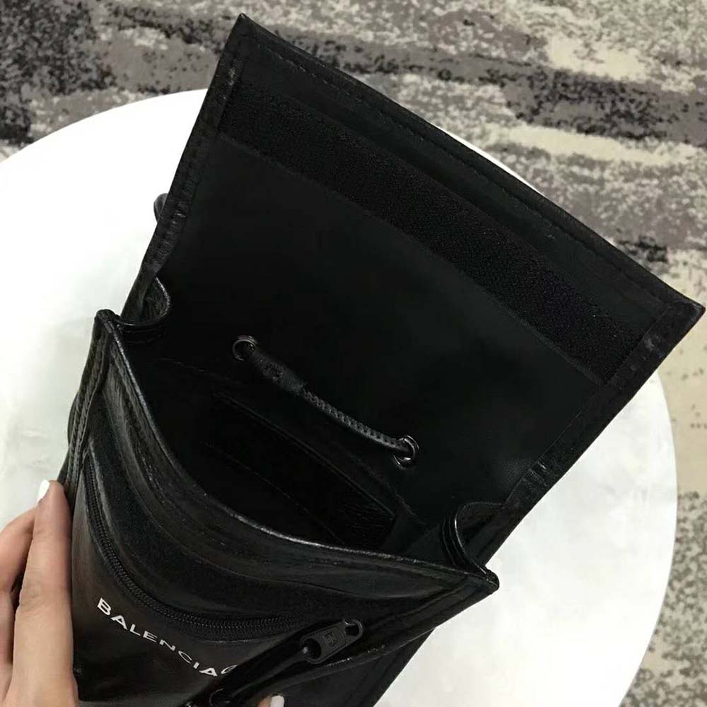 Balenciaga Men Explorer Pouch Strap in Leather-Black - image 8