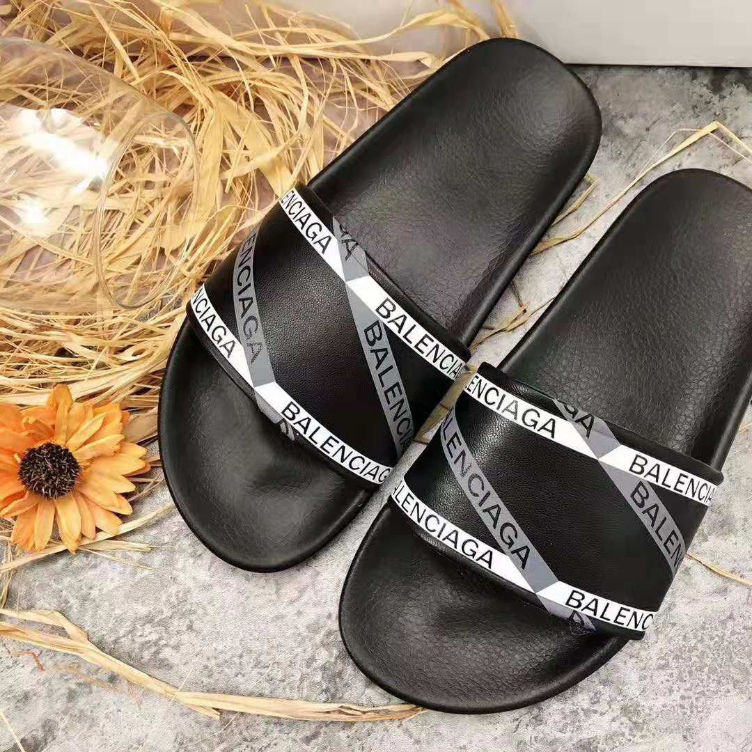 Balenciaga Men Monogram Pool Slide Sandals Pool Slide in Rubber - image 4