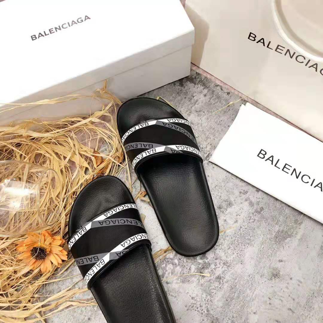 Balenciaga Men Monogram Pool Slide Sandals Pool Slide in Rubber - image 5