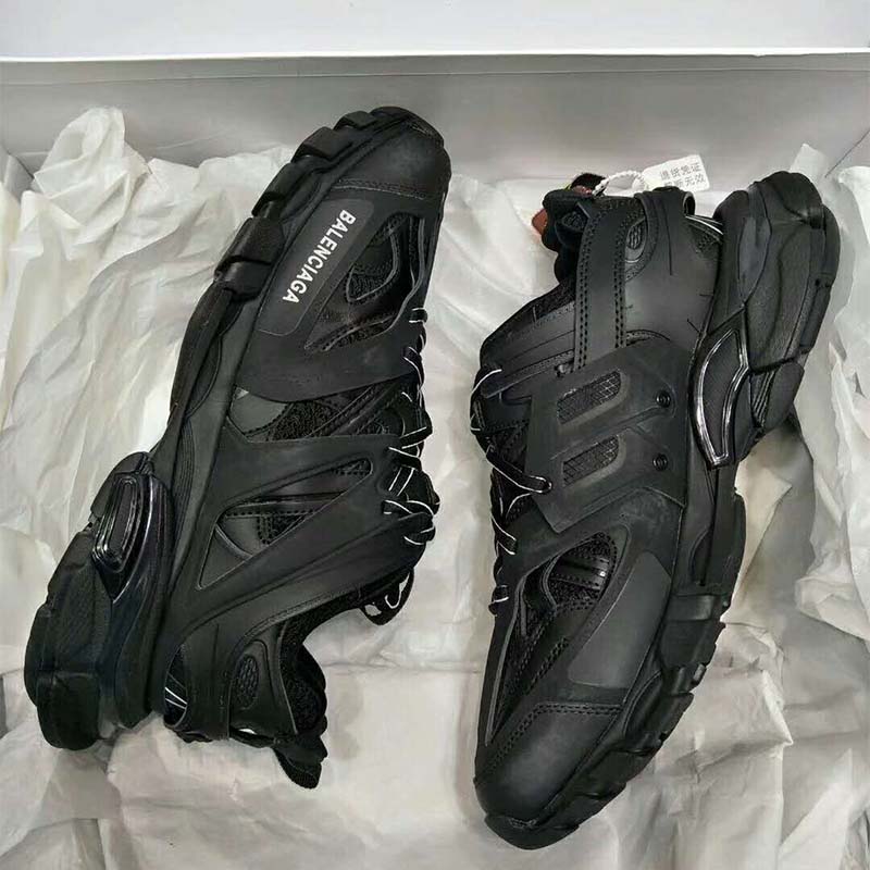 Balenciaga Men Shoes Track Trainers in Black Mesh and Nylon-Black - image 4