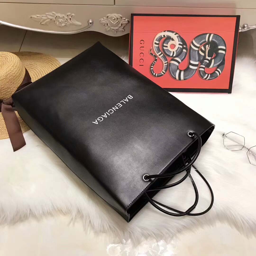 Balenciaga North-South Calfskin Shopping Bag M-Black - image 8