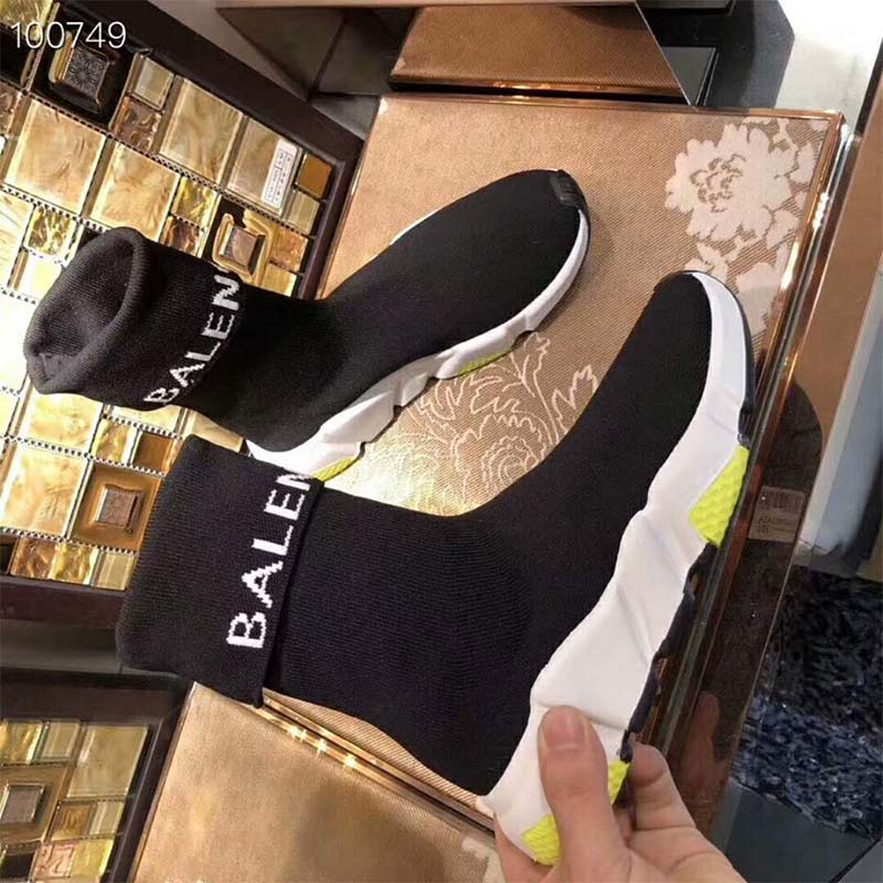 Balenciaga Unisex Shoes Speed Trainers with Tricolor Sole-Yellow - image 6