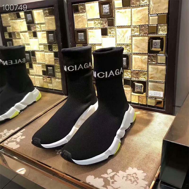Balenciaga Unisex Shoes Speed Trainers with Tricolor Sole-Yellow - image 5
