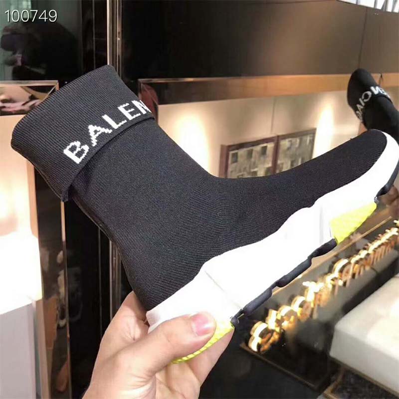 Balenciaga Unisex Shoes Speed Trainers with Tricolor Sole-Yellow - image 7
