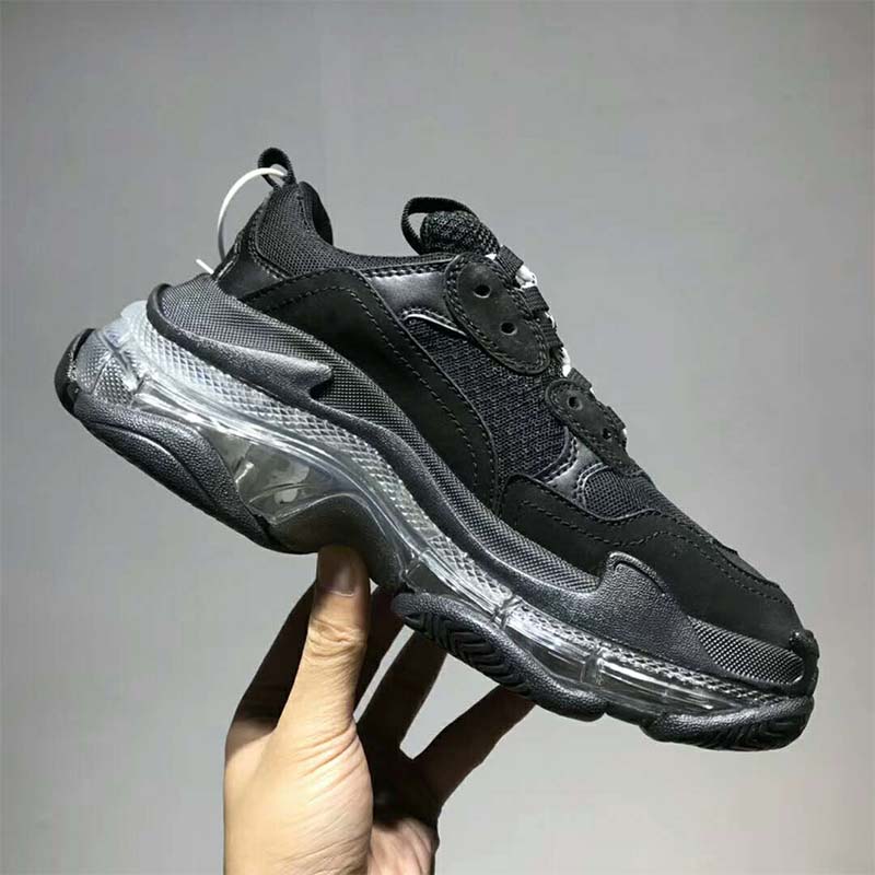 Balenciaga Unisex Shoes Triple S Clear Sole Trainers-Black - image 6