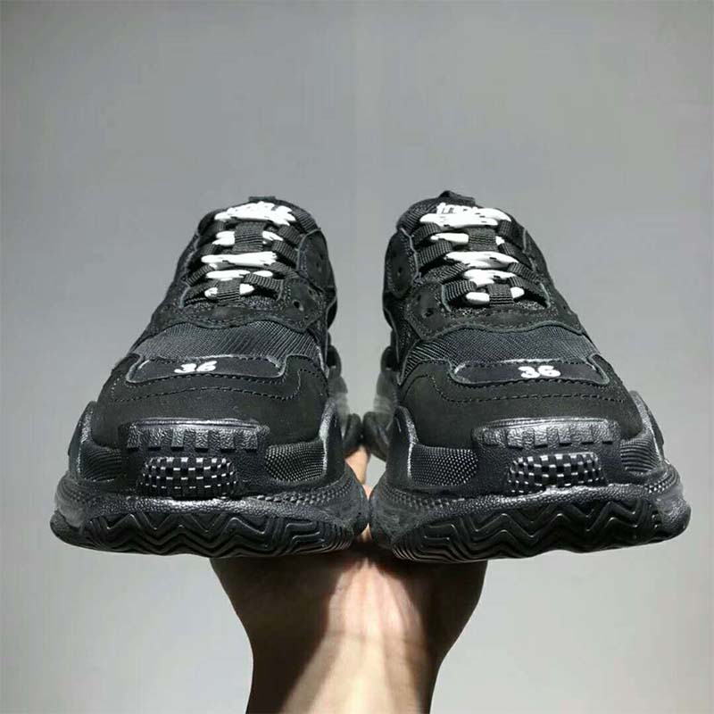 Balenciaga Unisex Shoes Triple S Clear Sole Trainers-Black - image 4