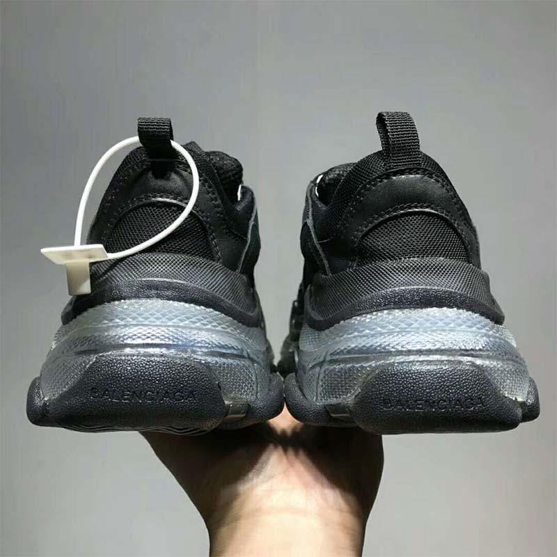 Balenciaga Unisex Shoes Triple S Clear Sole Trainers-Black - image 7