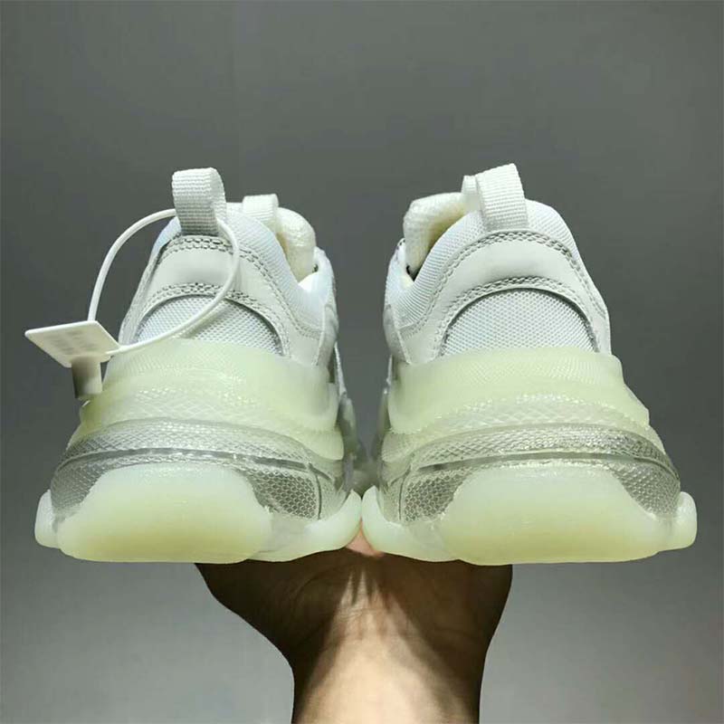 Balenciaga Unisex Shoes Triple S Clear Sole Trainers-White - image 7