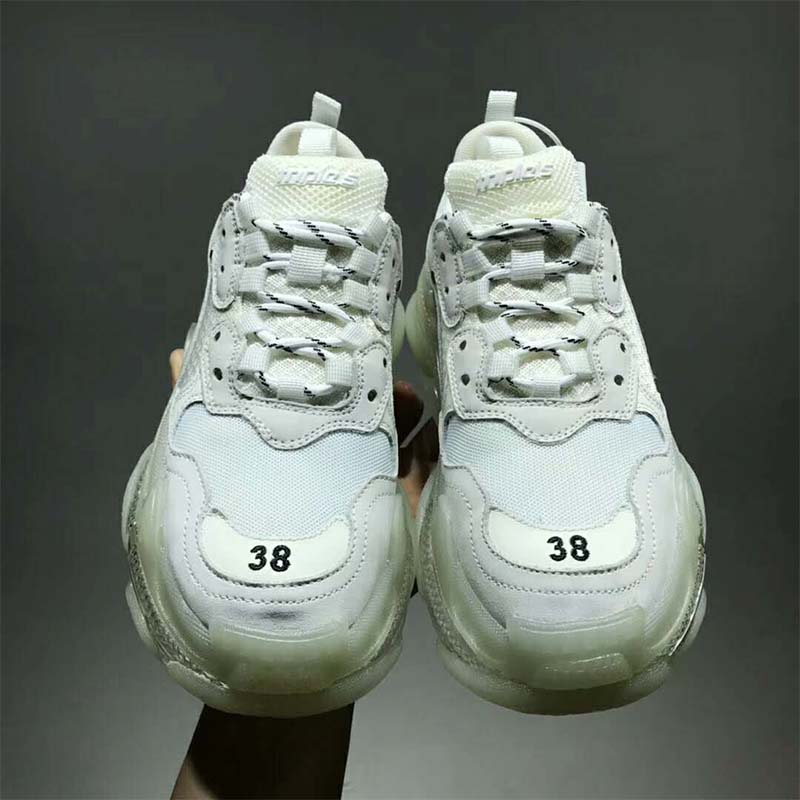 Balenciaga Unisex Shoes Triple S Clear Sole Trainers-White - image 6