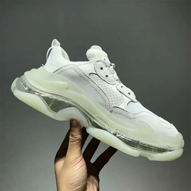 Balenciaga Unisex Shoes Triple S Clear Sole Trainers-White - image 4
