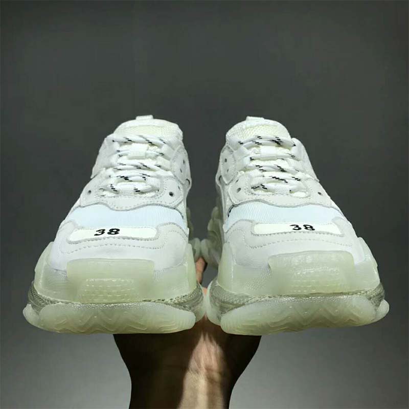 Balenciaga Unisex Shoes Triple S Clear Sole Trainers-White - image 5