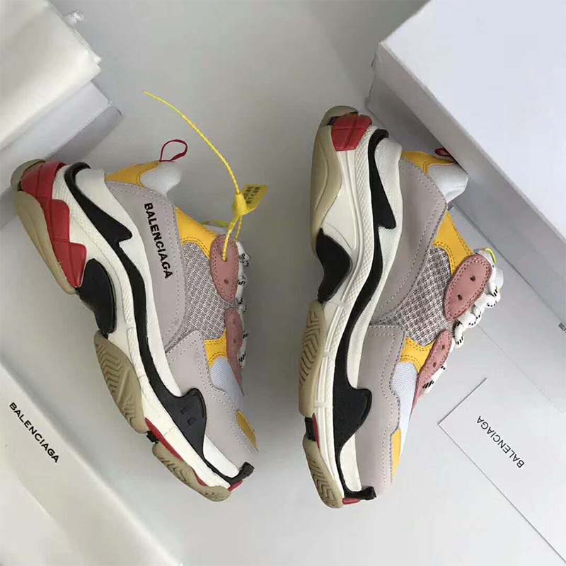 Balenciaga Unisex Shoes Triple S Trainers 10mm Heel-Pink - image 5