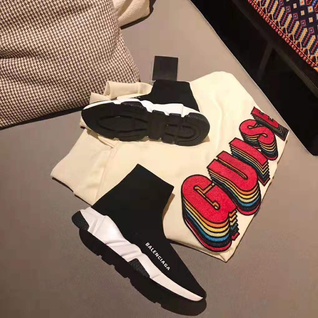 Balenciaga Unisex Speed Trainers in Knit and Balenciaga Logo-Black - image 4