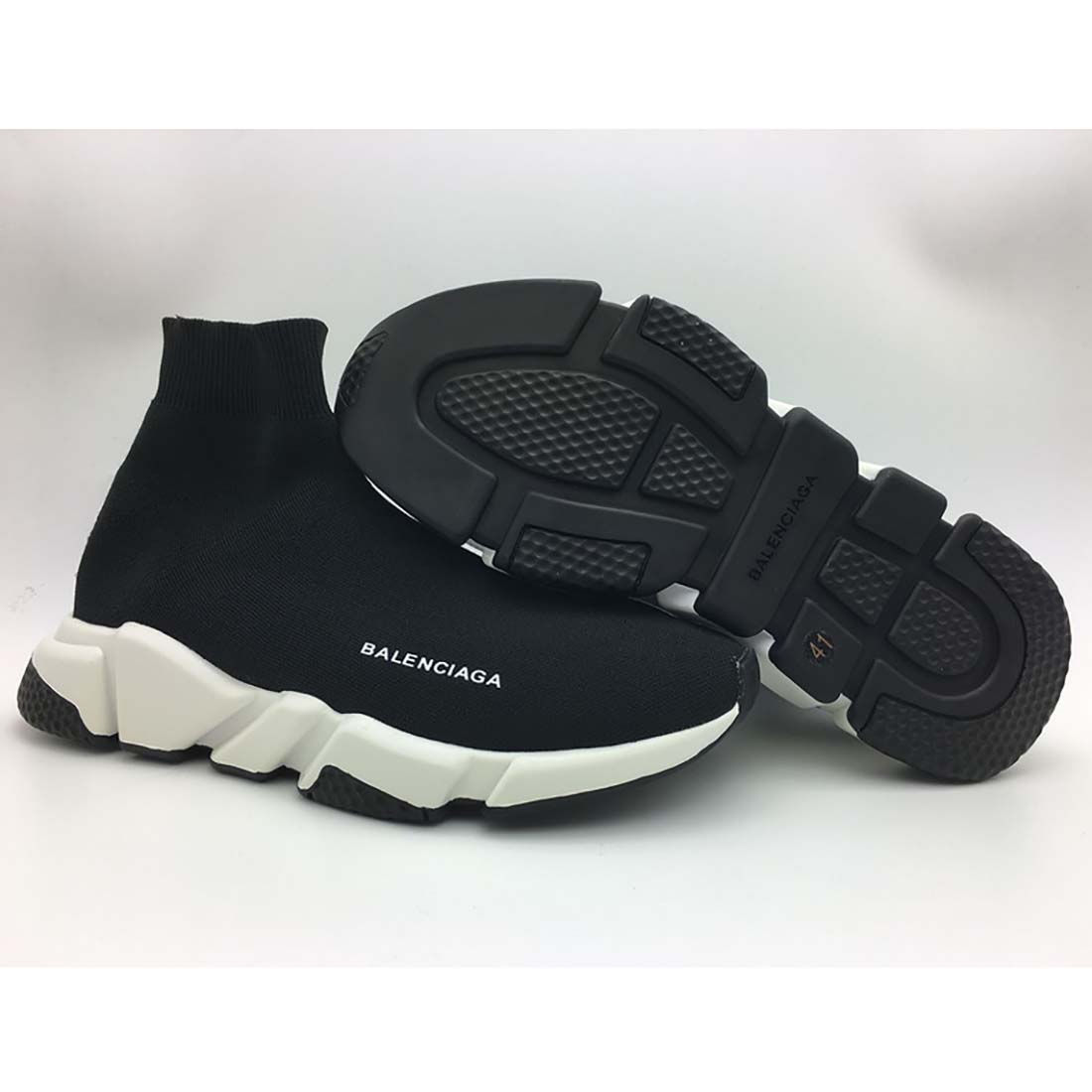 Balenciaga Unisex Stretch Mesh High Top Sneakers-Black - image 7