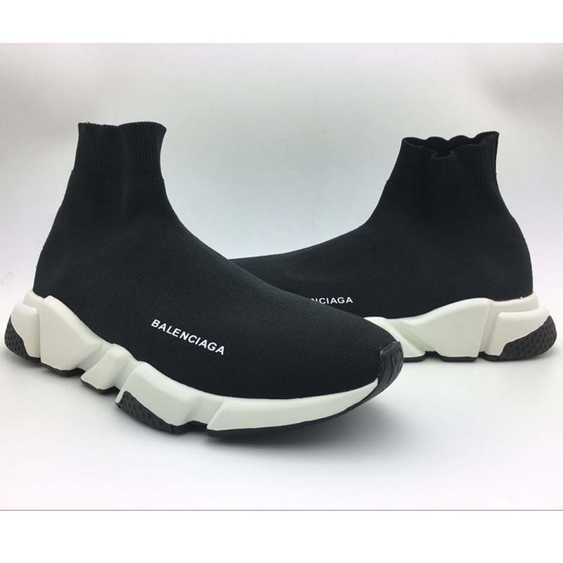 Side profile showing silhouette of Balenciaga Unisex Stretch Mesh High Top Sneakers