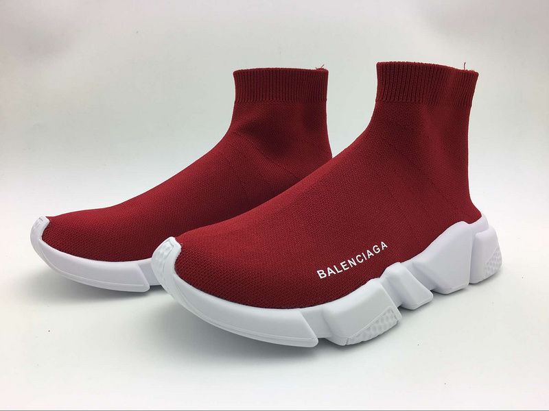 Balenciaga Unisex Stretch Mesh High Top Sneakers-Red - image 5