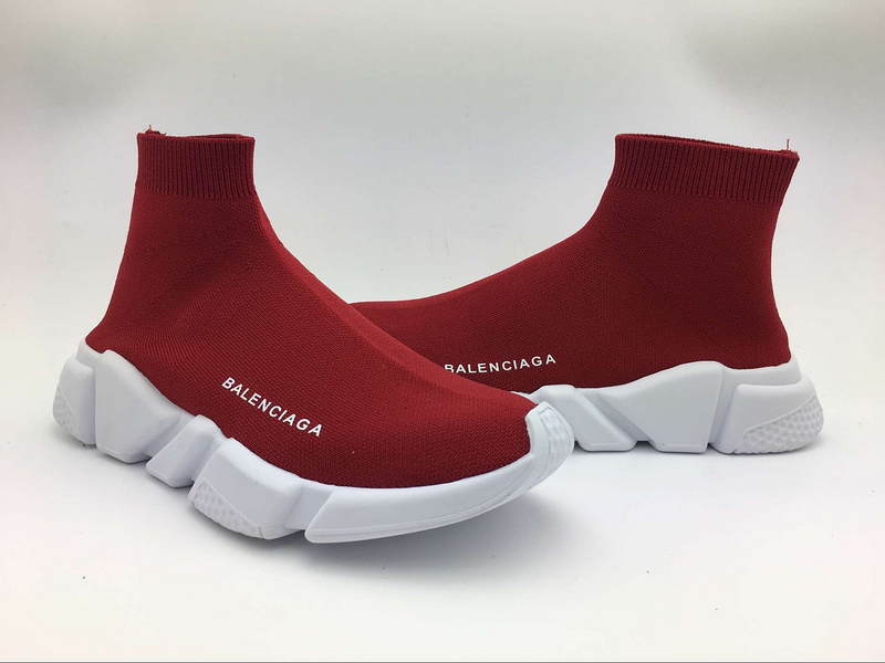 Balenciaga Unisex Stretch Mesh High Top Sneakers-Red - image 6