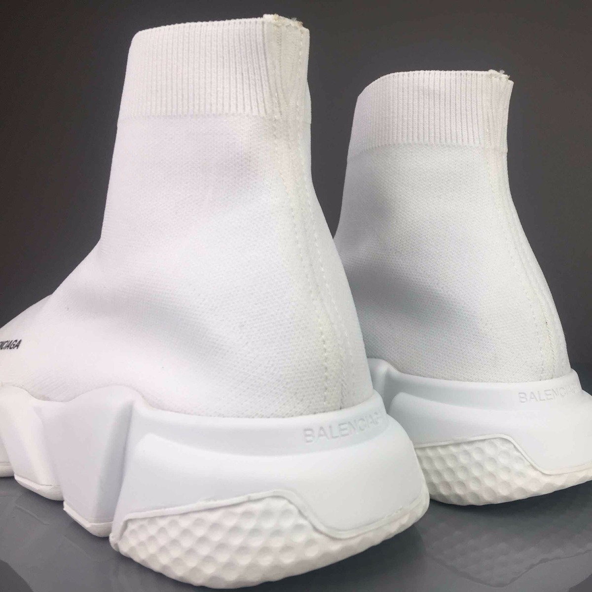 Balenciaga Unisex Stretch Mesh High Top Sneakers-White - image 7