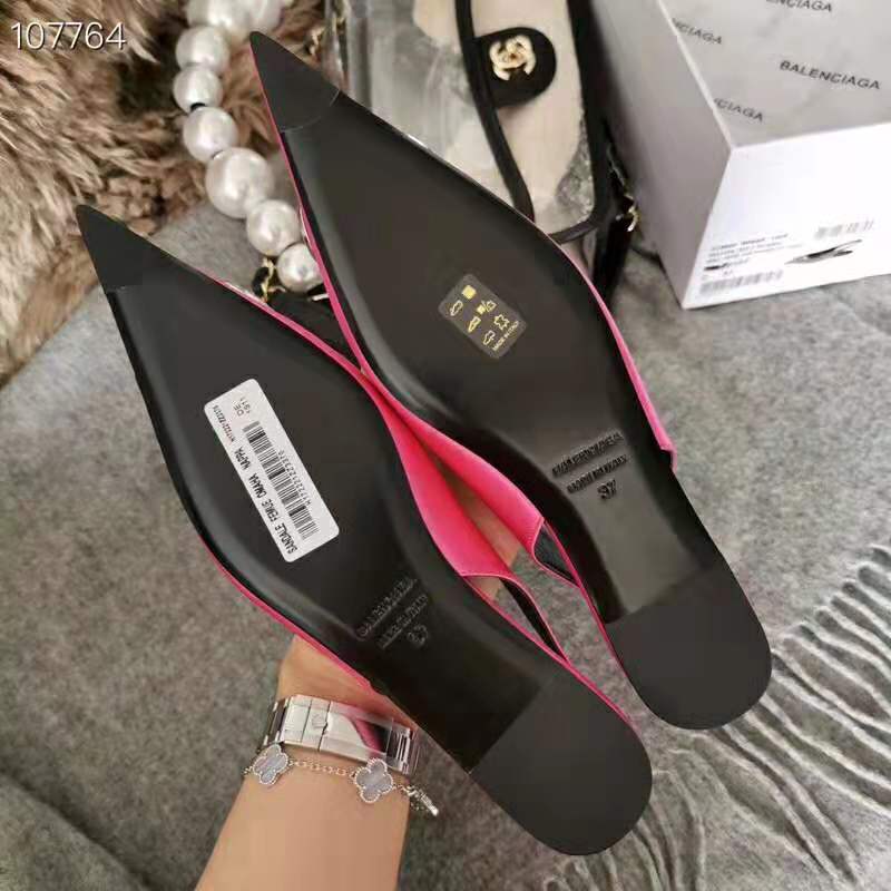 Balenciaga Women BB Flat Slingback Ballerina Satin 5mm Arch-Rose - image 9