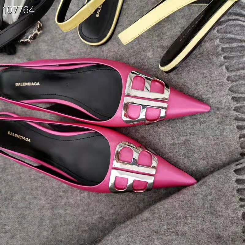 Balenciaga Women BB Flat Slingback Ballerina Satin 5mm Arch-Rose - image 8
