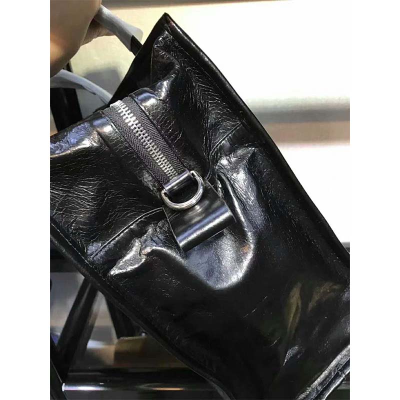 Balenciaga Women Bazar Large Lambskin Shopping Bag-Black - image 6