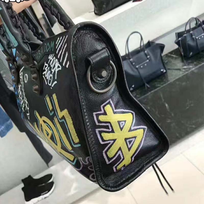 Balenciaga Women Classic City S Graffiti Small Should Bag in Lambskin - image 5