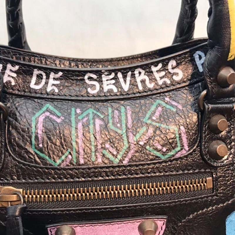 Balenciaga Women Classic City S Graffiti Small Should Bag in Lambskin - image 4