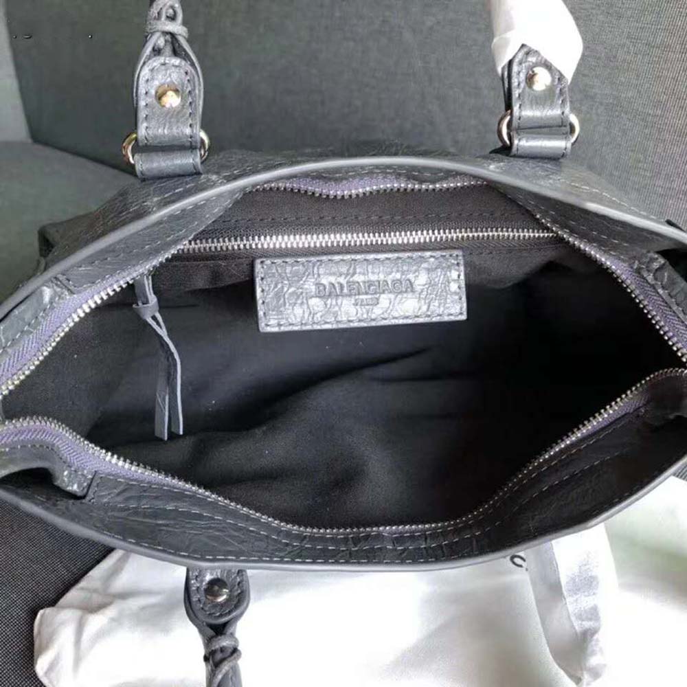 Balenciaga Women Classic Gold City Small Size Lambskin Bag-Grey - image 5