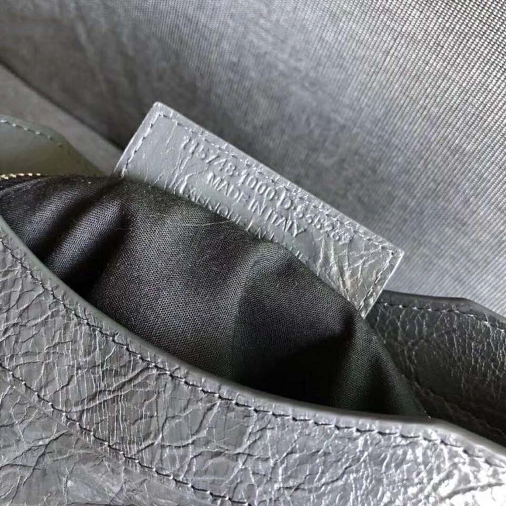 Balenciaga Women Classic Gold City Small Size Lambskin Bag-Grey - image 9