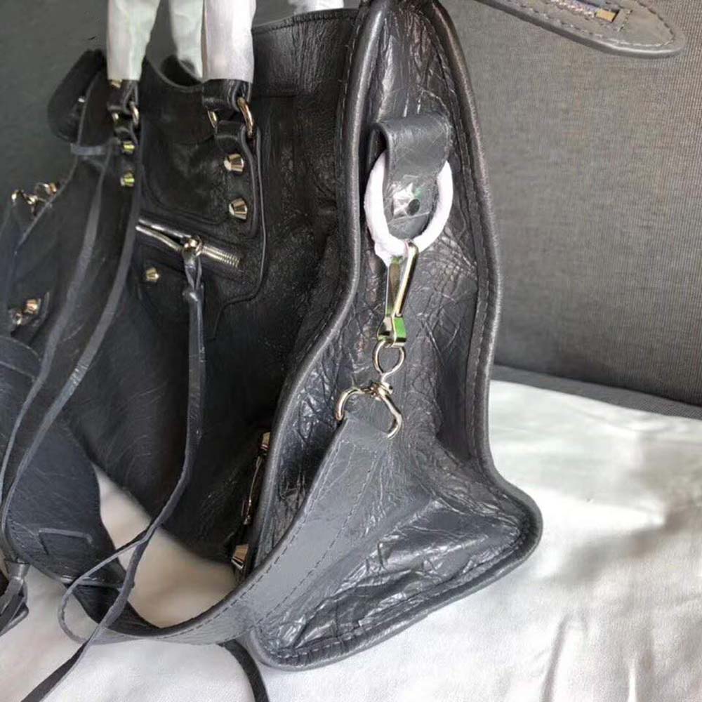 Balenciaga Women Classic Silver City Medium Size Lambskin Bag - image 5