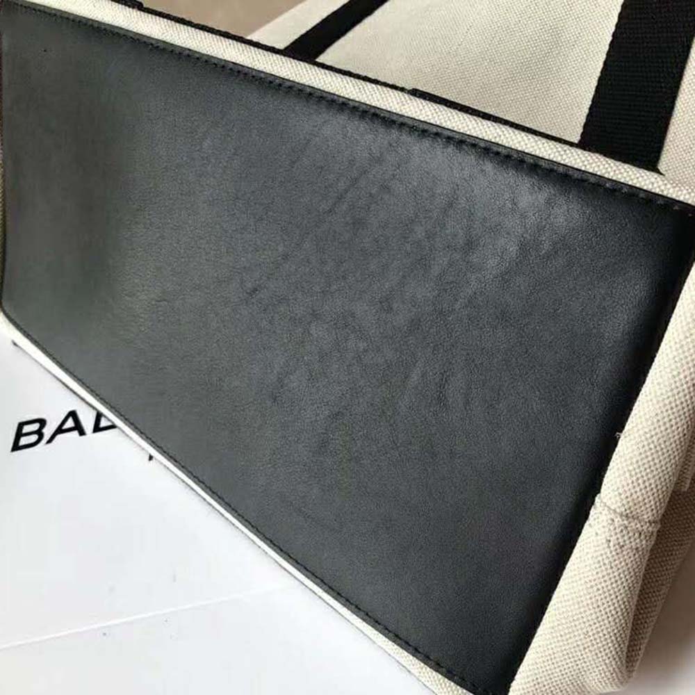 Balenciaga Women Navy Cabas M Large Size Cotton Canvas Calfskin - image 5