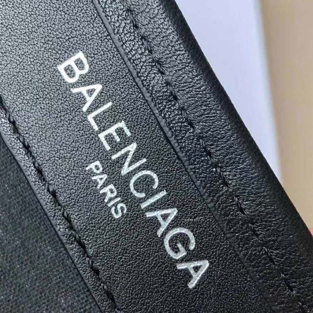 Balenciaga Women Navy Cabas M Large Size Cotton Canvas Calfskin - image 7