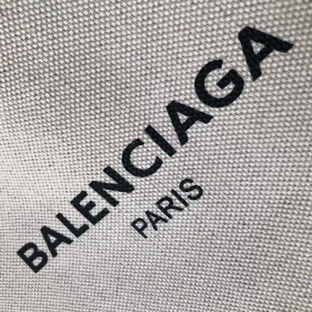 Balenciaga Women Navy Cabas M Large Size Cotton Canvas Calfskin - image 6