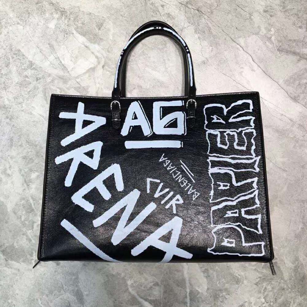 Balenciaga Women Papier A6 Zip Around Graffiti Crossbody Graffiti Print - image 4