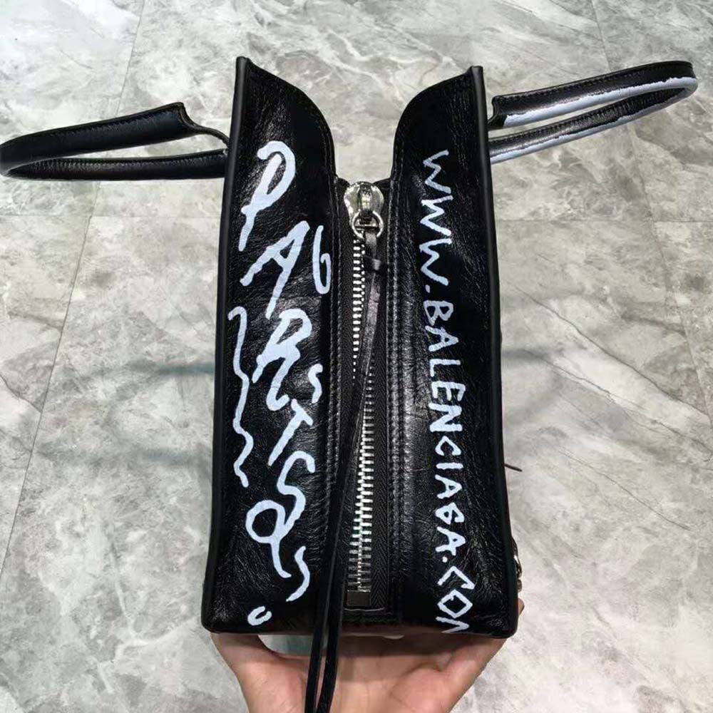 Balenciaga Women Papier A6 Zip Around Graffiti Crossbody Graffiti Print - image 7