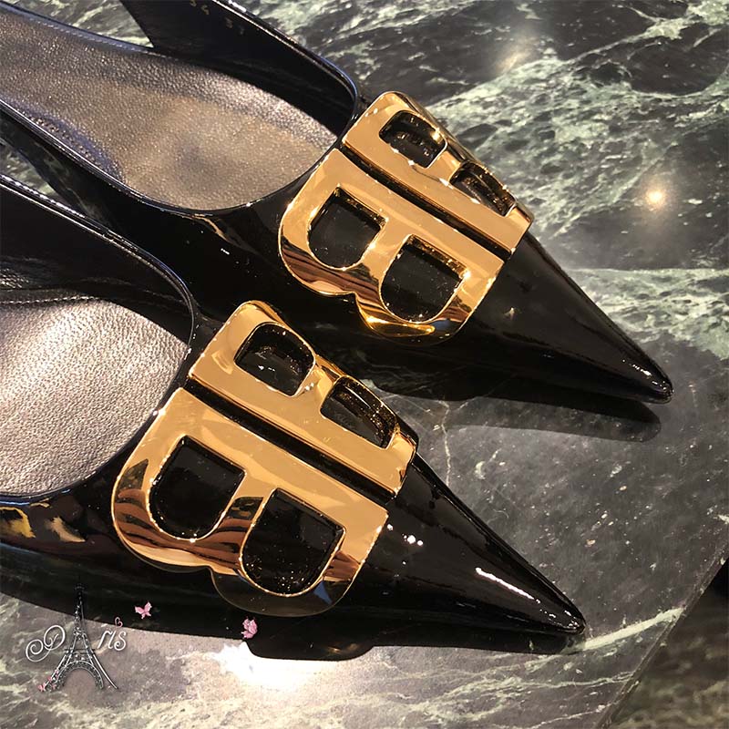 Balenciaga Women Shoes BB Slingback Paten 5mm Heel-Black - image 4
