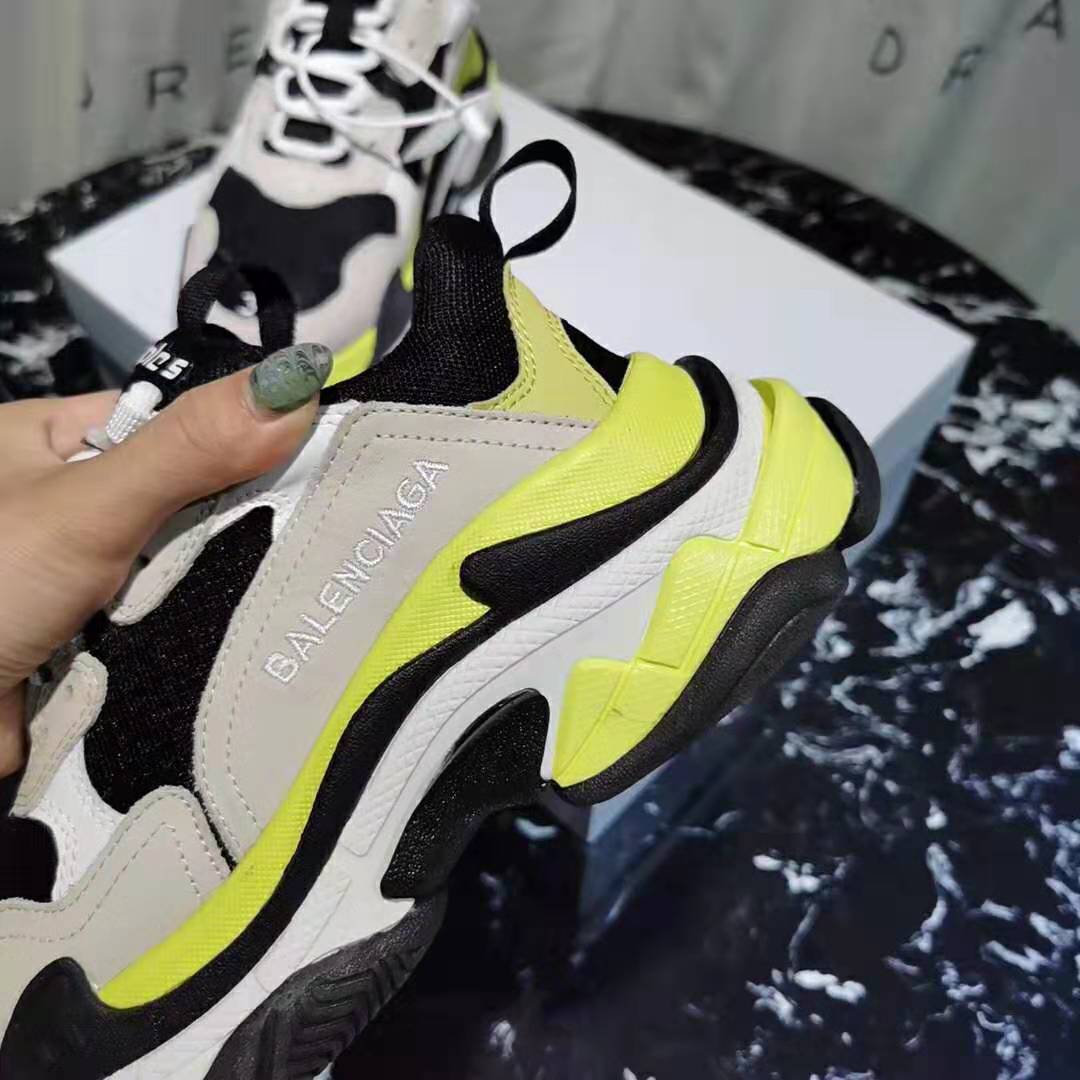 Balenciaga Women Shoes Triple S Grey Neon Yellow White Leather - image 7