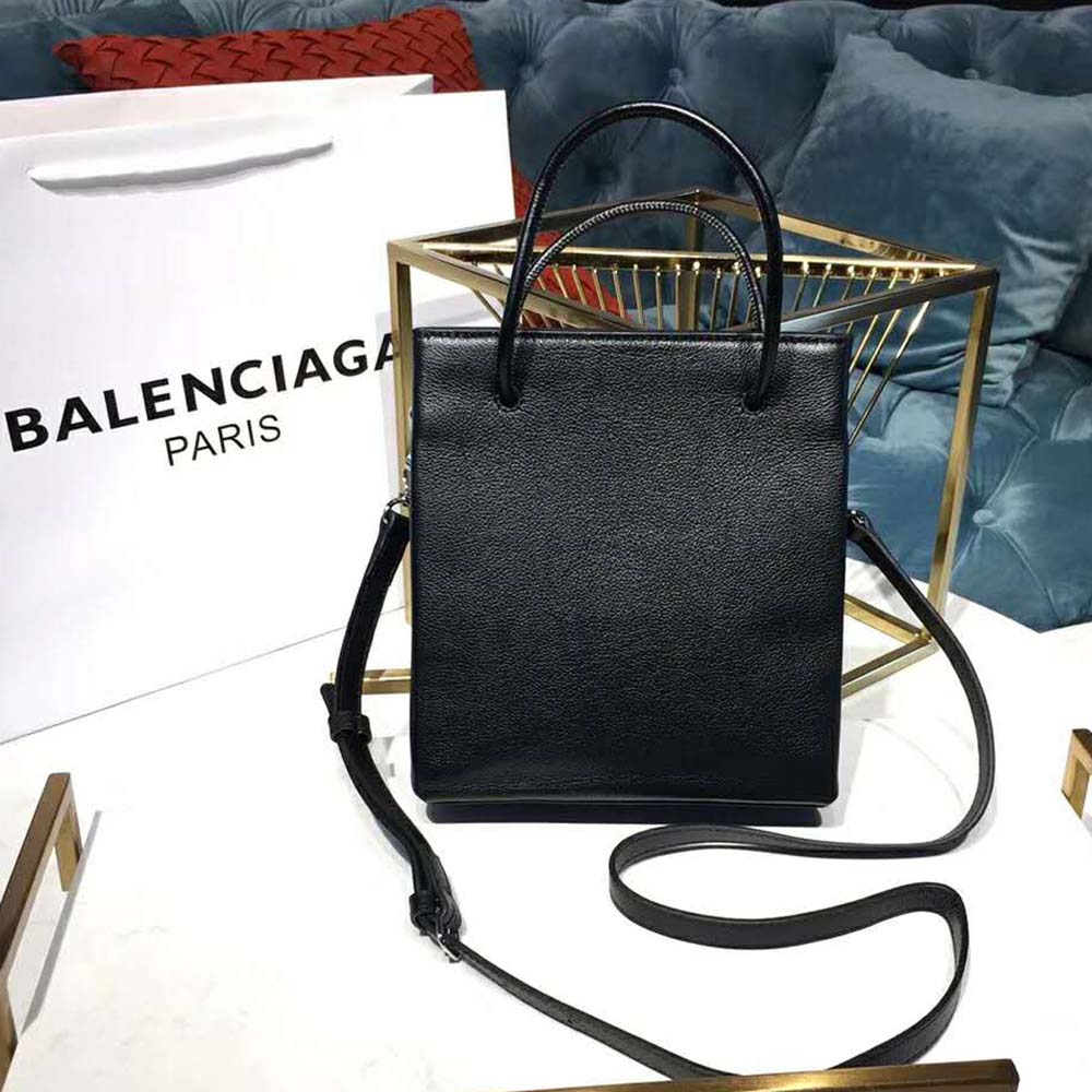 Balenciaga Women Shooping Tote XXS Small Natural Grain Calfskin-Black - image 5
