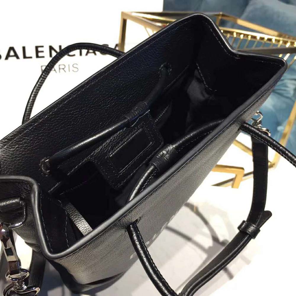 Balenciaga Women Shooping Tote XXS Small Natural Grain Calfskin-Black - image 6