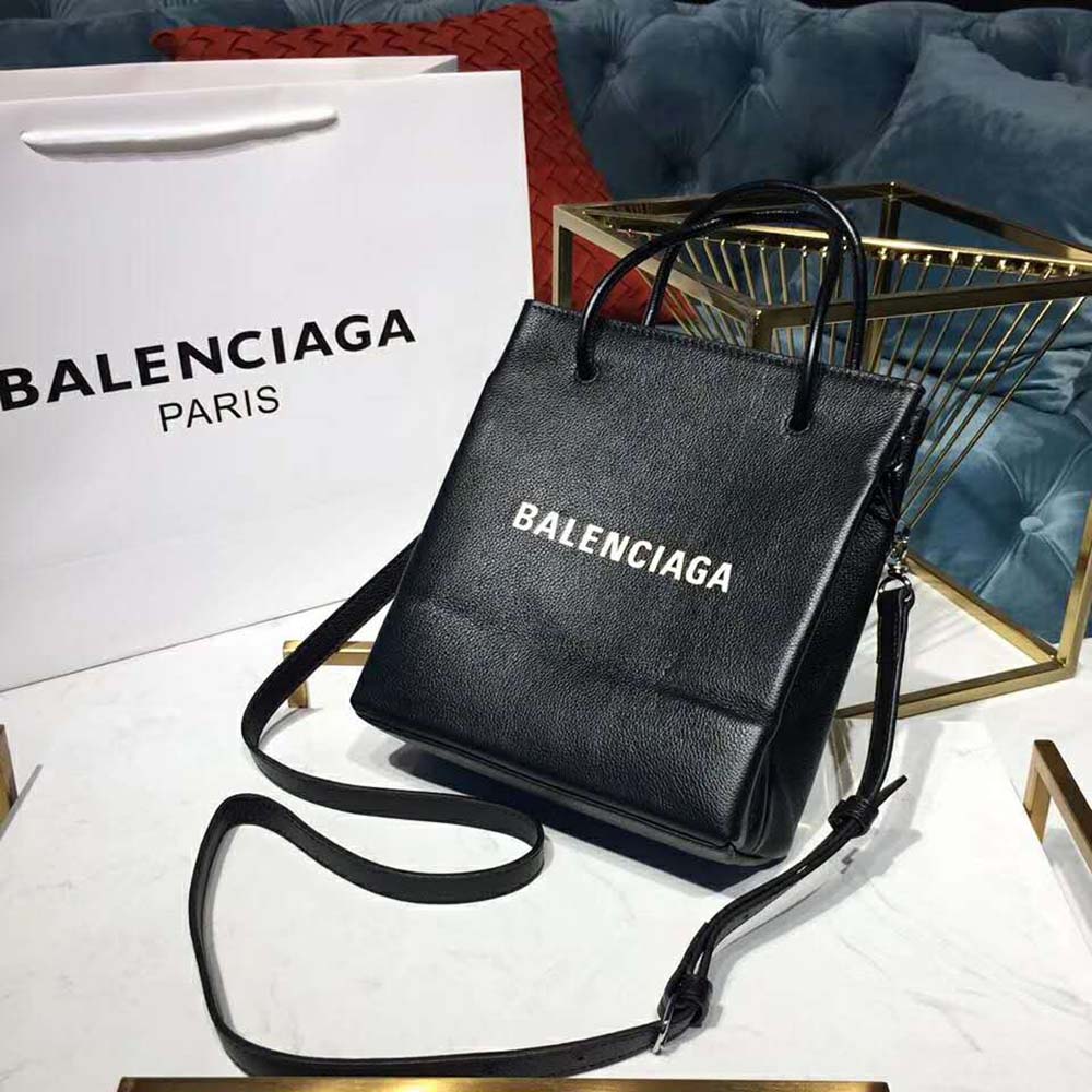 Balenciaga Women Shooping Tote XXS Small Natural Grain Calfskin-Black - image 4