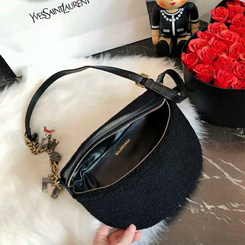 Balenciaga Women Souvenir Bag XS Velvet Jacquard Logo Belt Bag - image 4