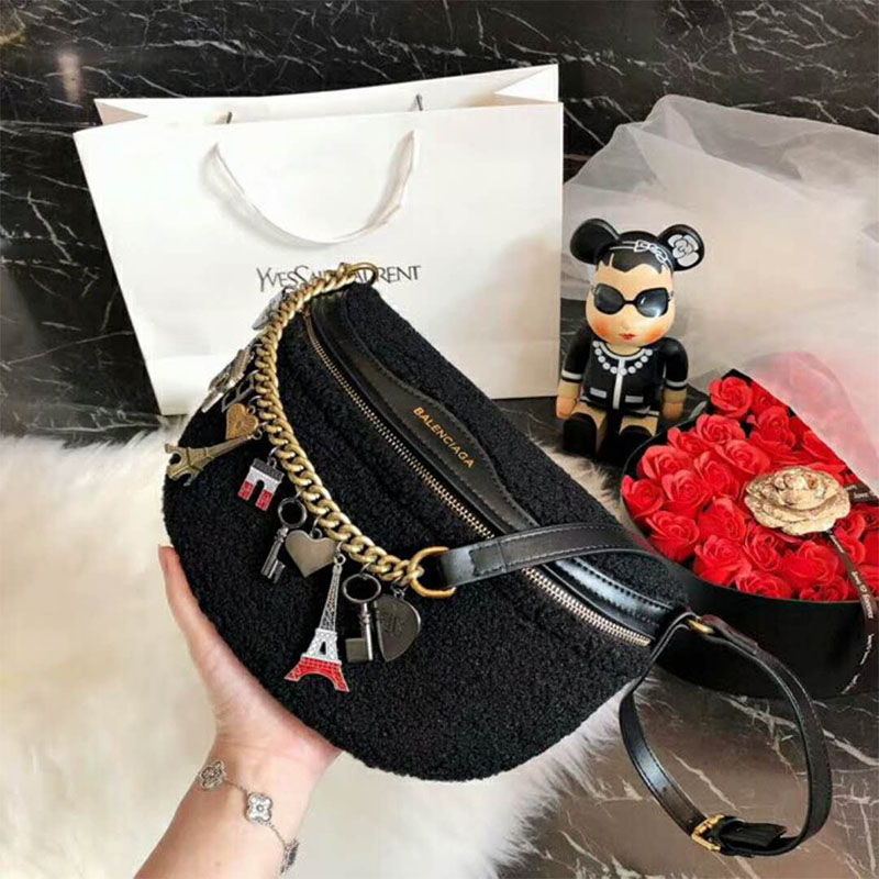 Balenciaga Women Souvenir Bag XS Velvet Jacquard Logo Belt Bag - image 5