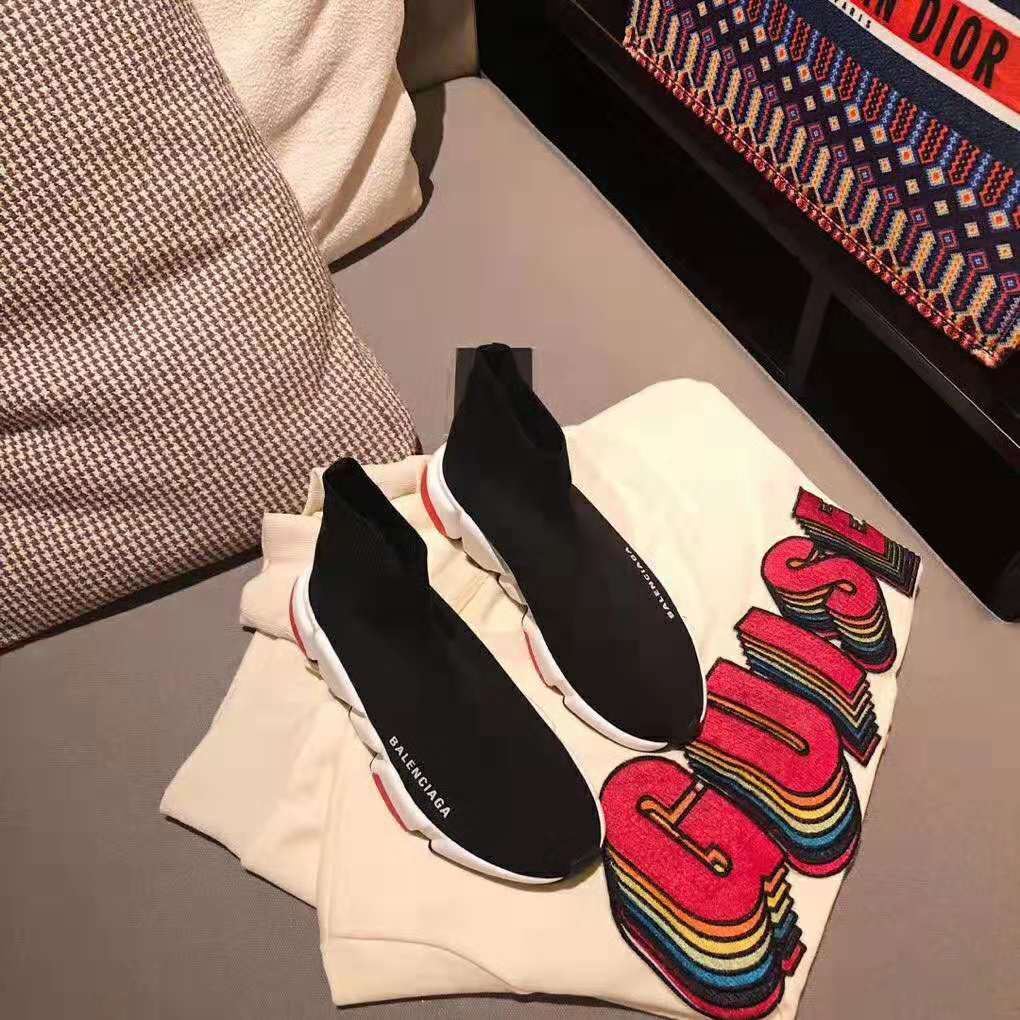 Balenciaga Women Speed Trainers in Knit and Balenciaga Logo-Black - image 5