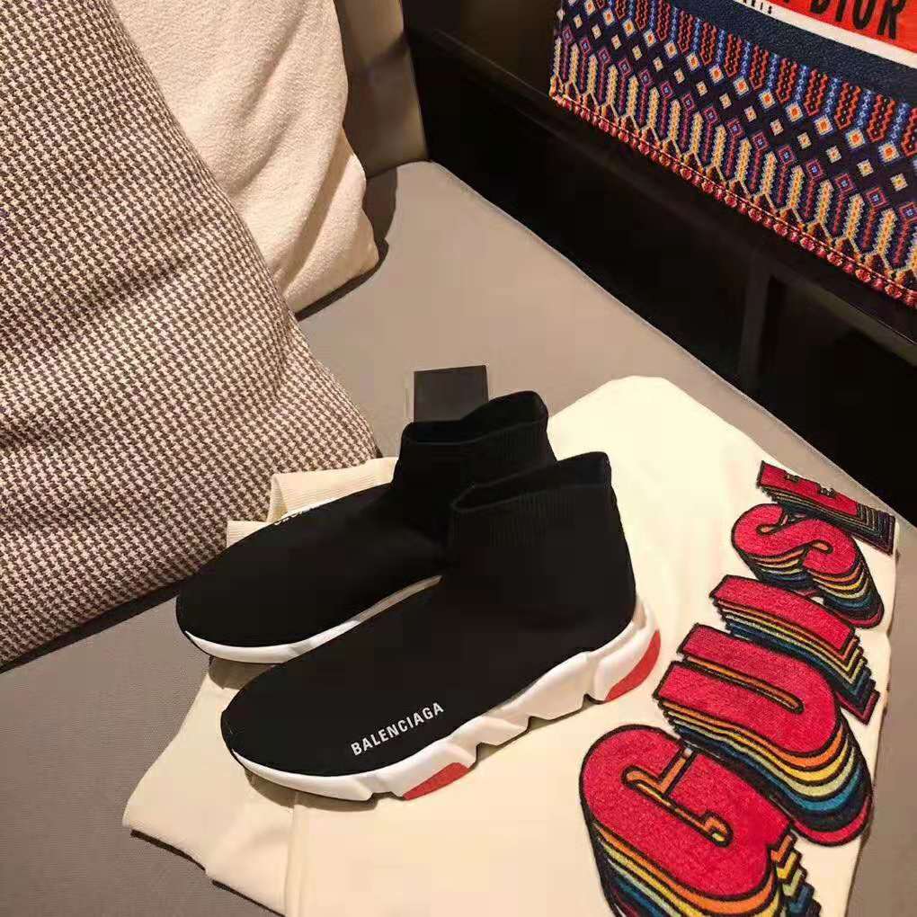 Balenciaga Women Speed Trainers in Knit and Balenciaga Logo-Black - image 4