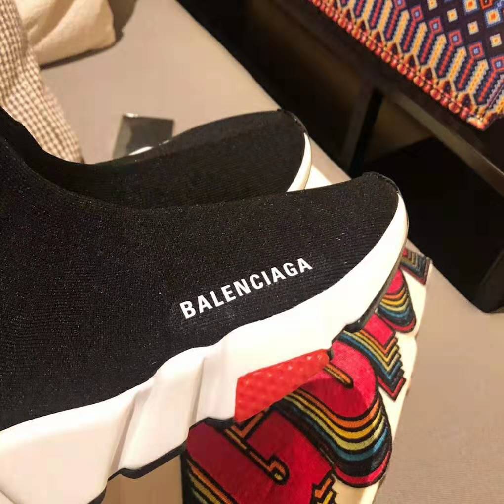 Balenciaga Women Speed Trainers in Knit and Balenciaga Logo-Black - image 7