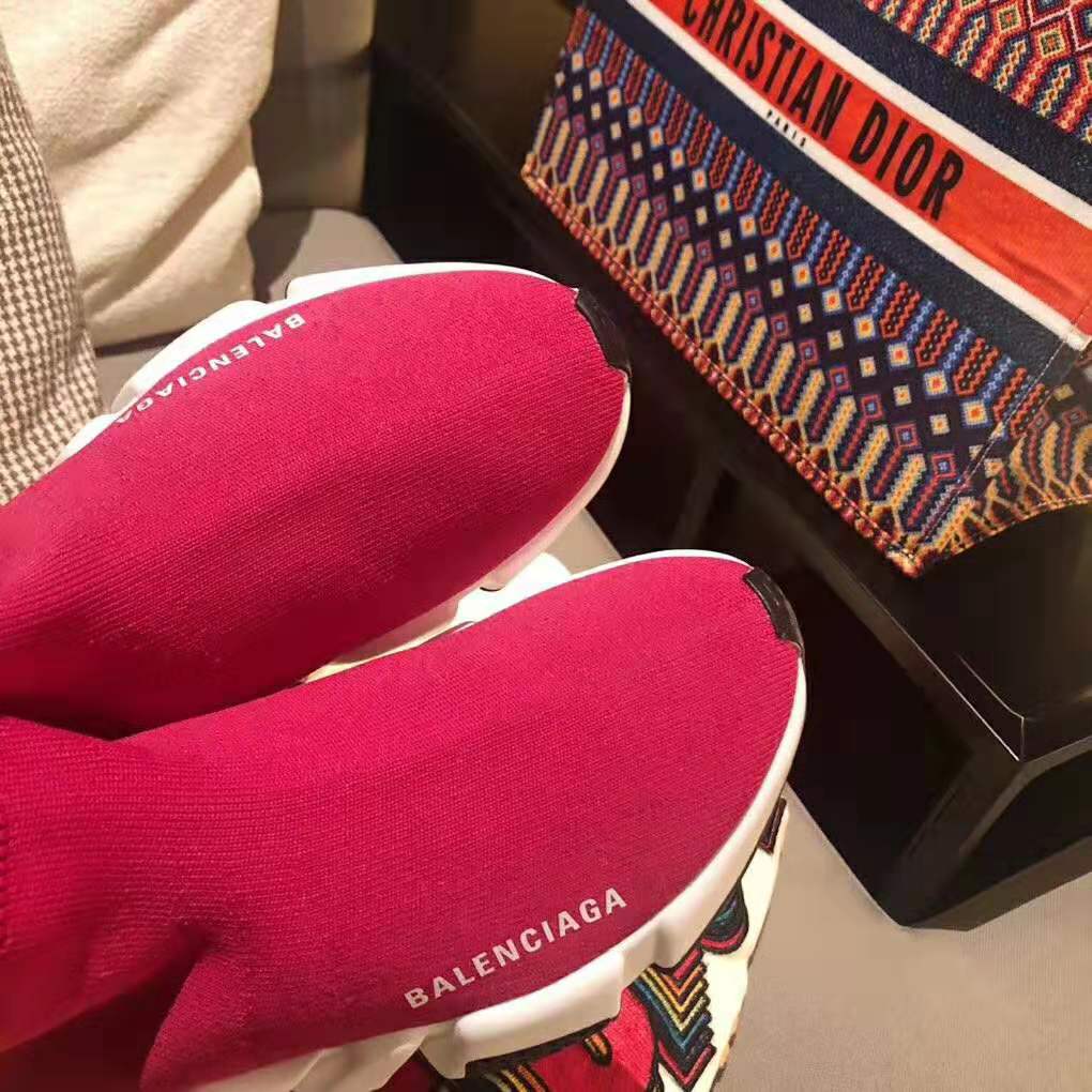 Balenciaga Women Speed Trainers in Knit and Balenciaga Logo-Rose - image 9
