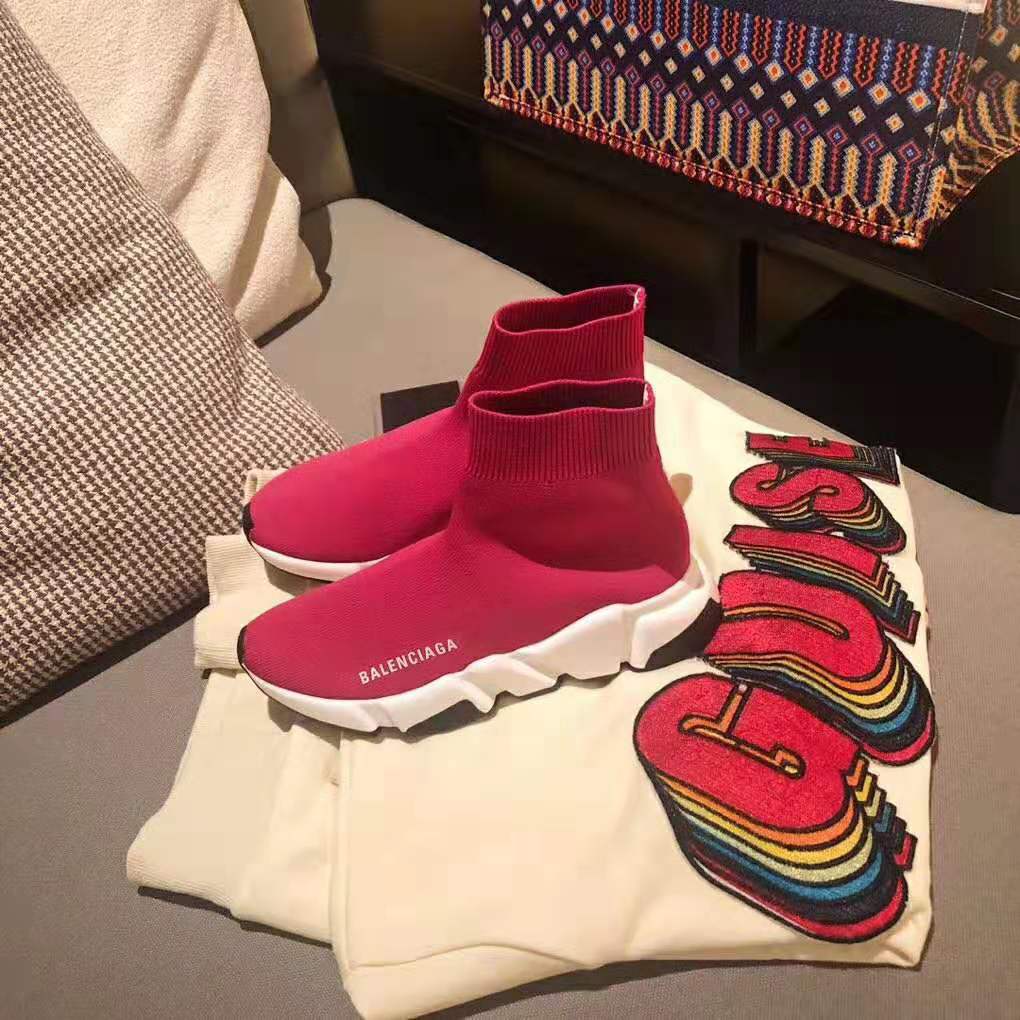 Balenciaga Women Speed Trainers in Knit and Balenciaga Logo-Rose - image 4