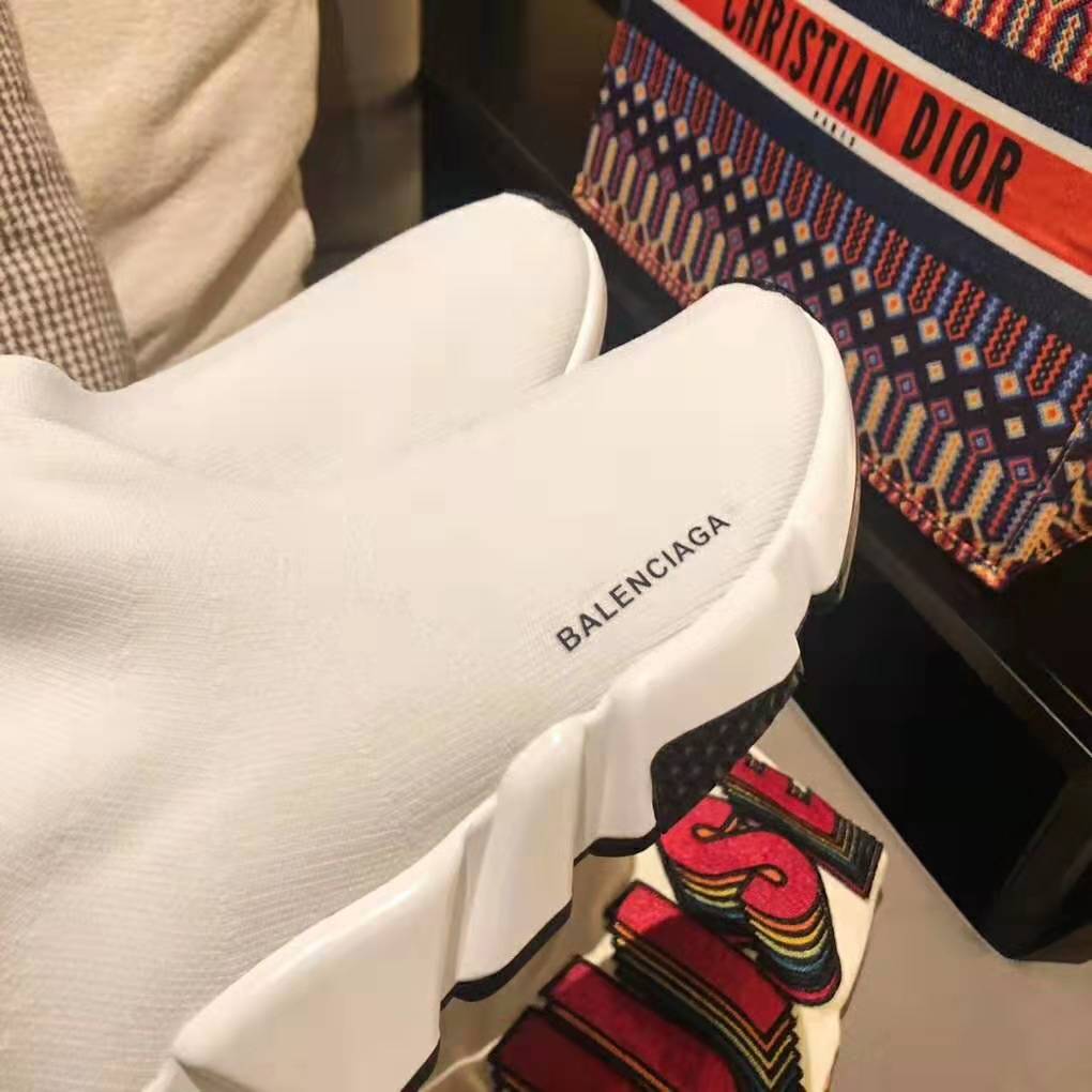 Balenciaga Women Speed Trainers in Knit and Balenciaga Logo-White - image 9